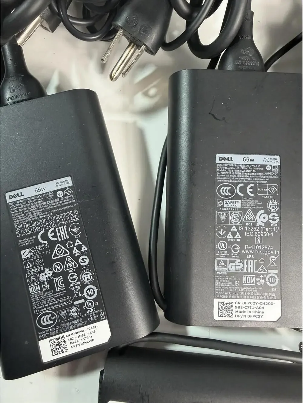 Lot of 21 Dell Laptop AC Adapters Power Supplies Mixed 45W 65W 90W 130W OEM